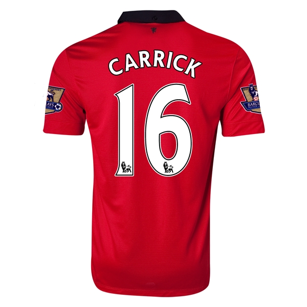 13-14 Manchester United #16 CARRICK Home Jersey Shirt - Click Image to Close